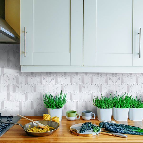 Plaktegels – Dubai White - 30,5 x 30,5 cm - Set van 5 - afbeelding 2