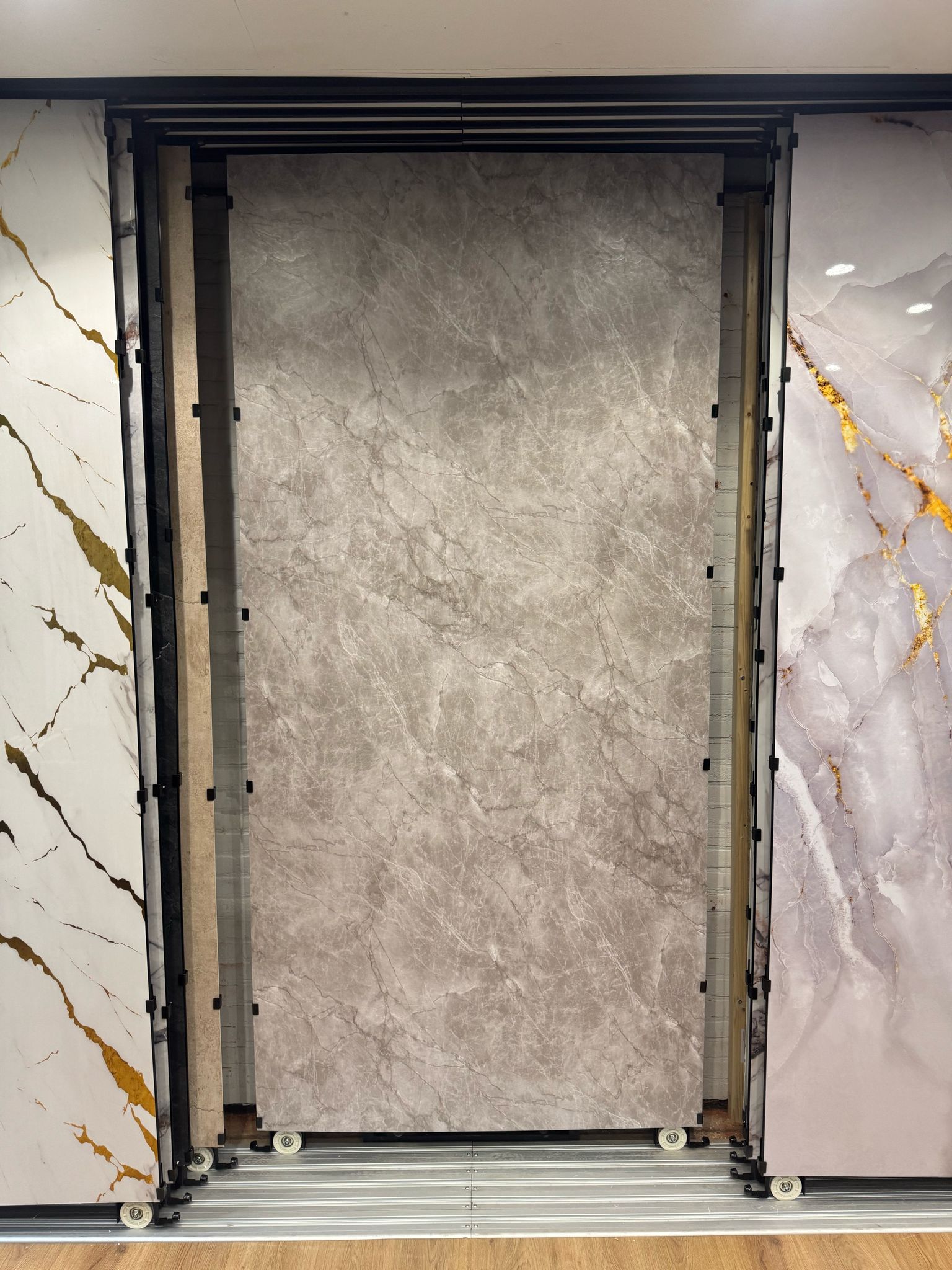 PVC marmerplaat taupe mat