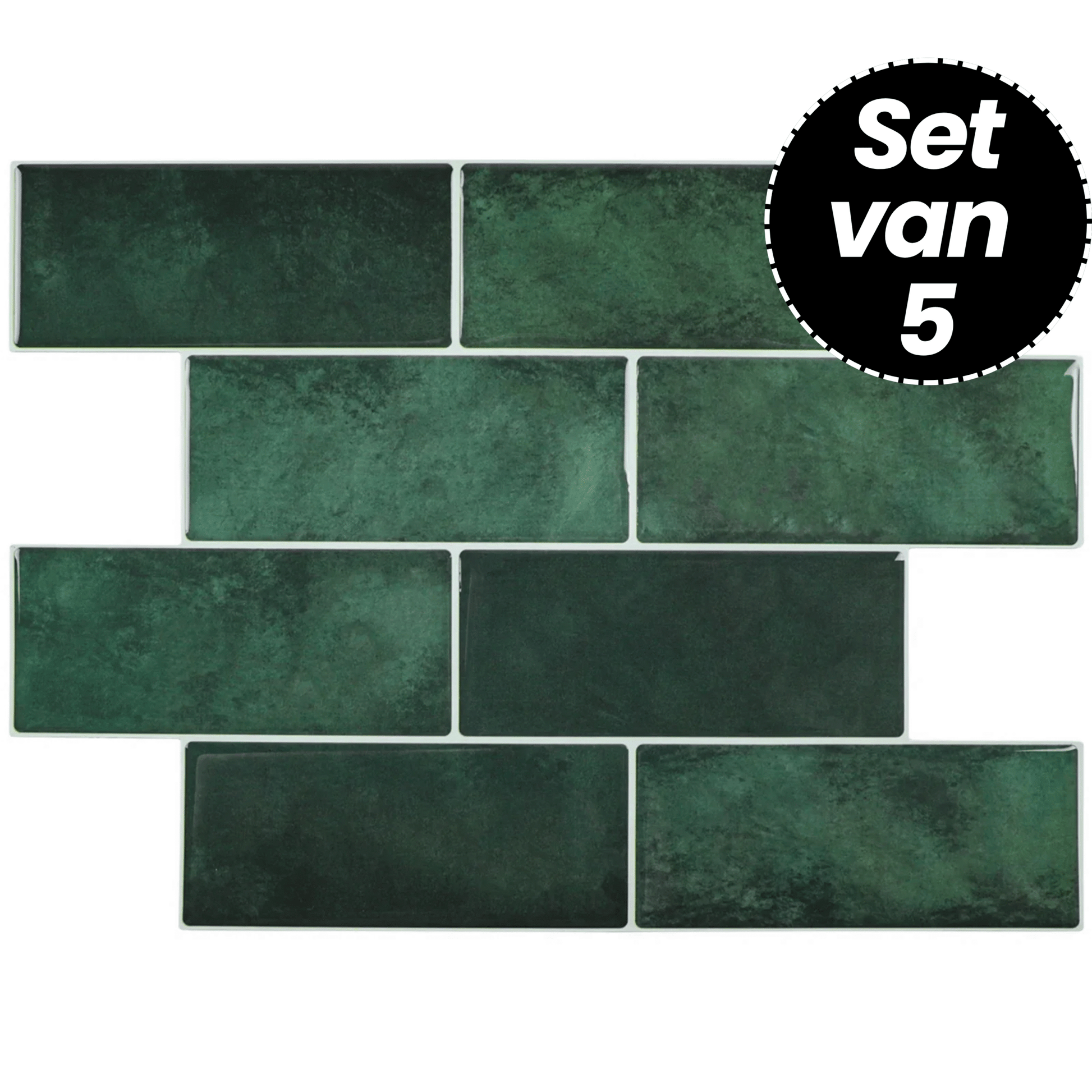 Plaktegels – Olive Green - 29,4 x 21,2 cm - Set van 5