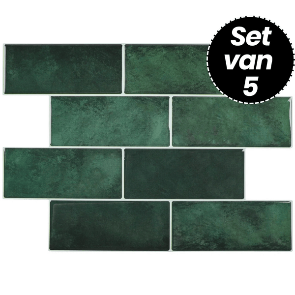 Plaktegels – Olive Green - 29,4 x 21,2 cm - Set van 5