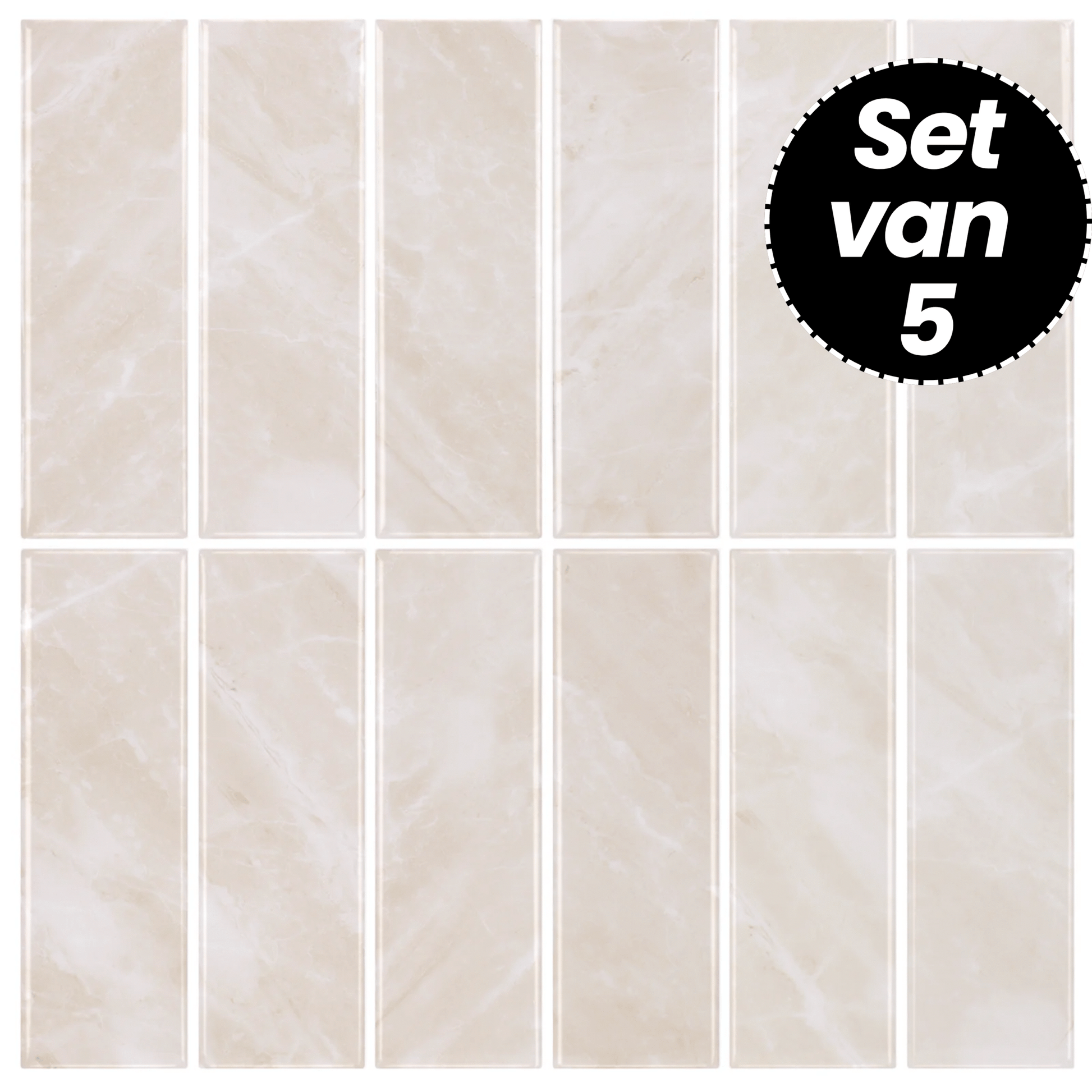 Plaktegels – Cairo Beige - 30,5 x 30,5 cm - Set van 5