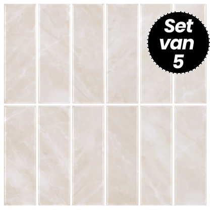 Plaktegels – Cairo Beige - 30,5 x 30,5 cm - Set van 5