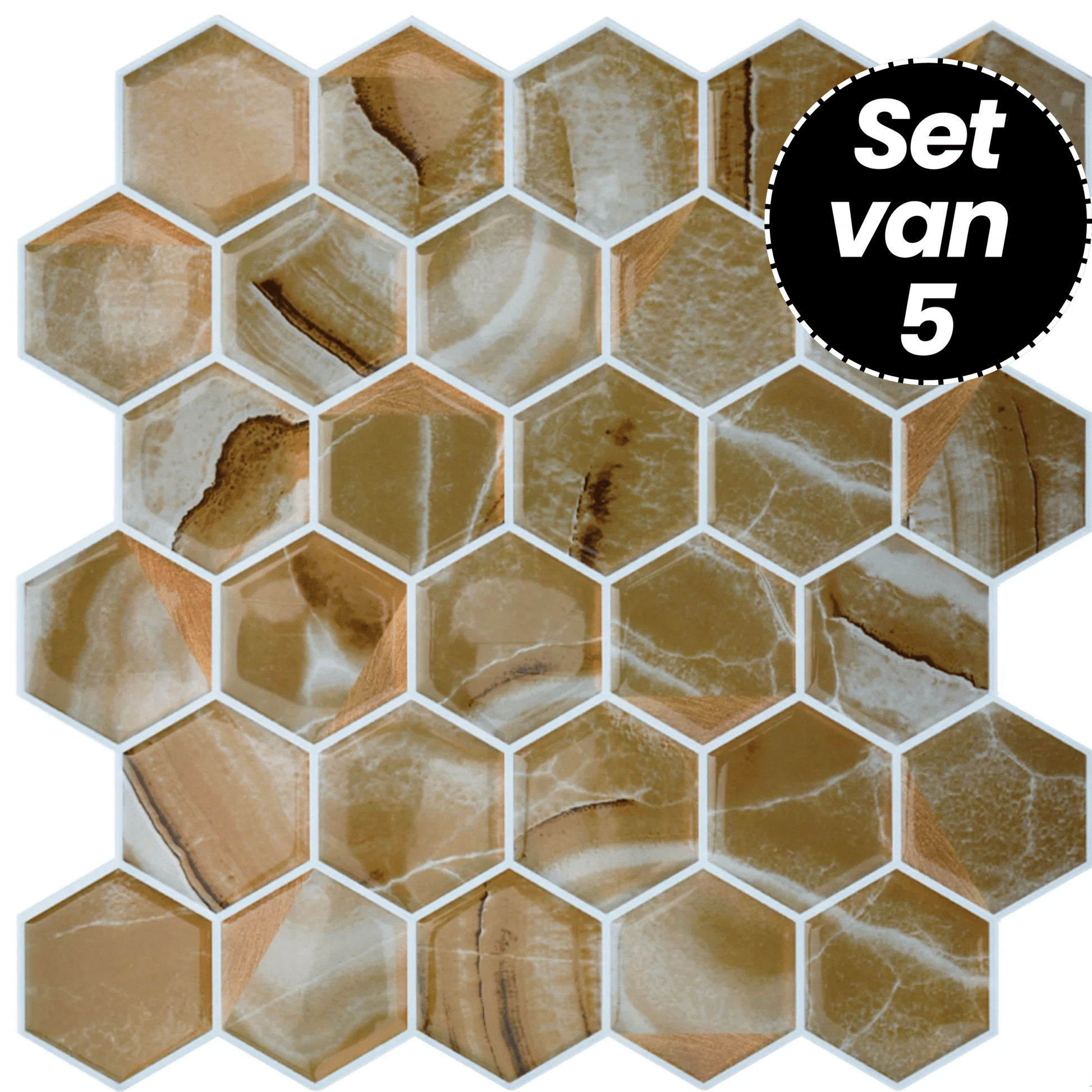 Plaktegels – Sahara Honey - 25,3 x 25,3 cm - Set van 5