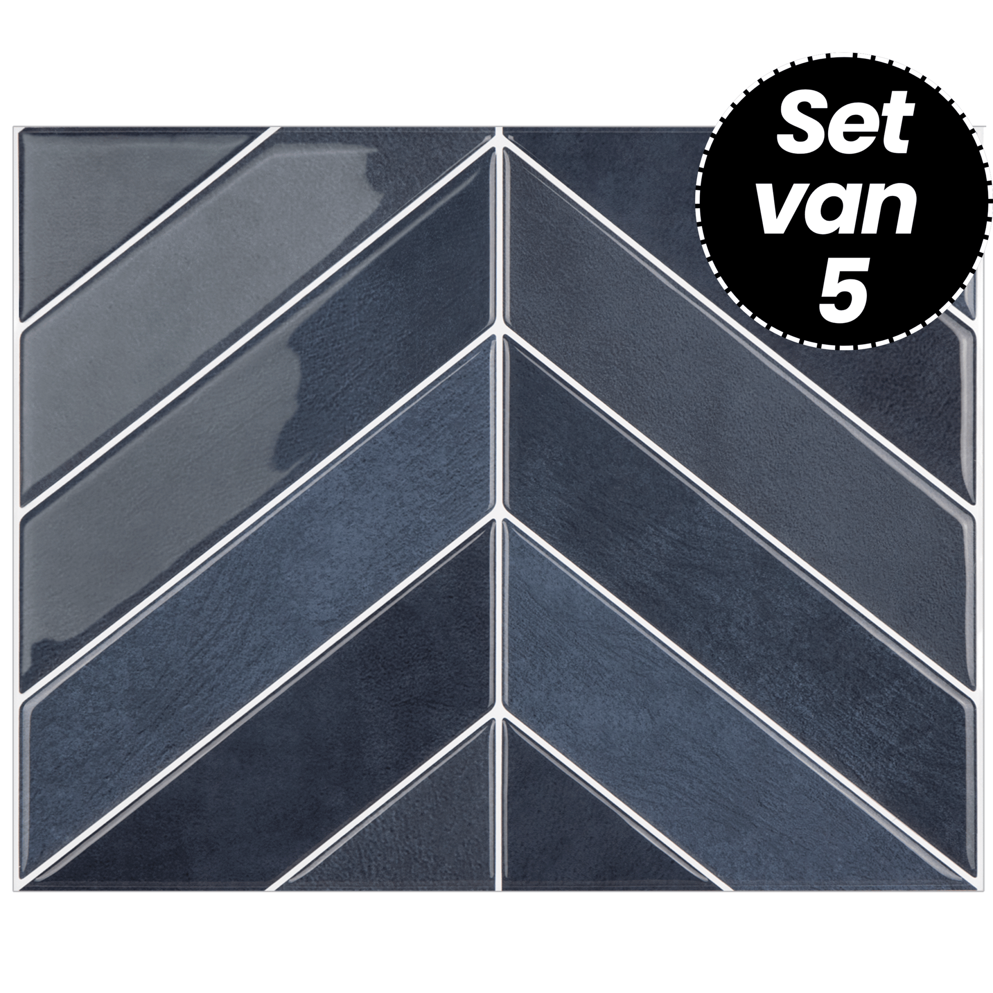 Plaktegels – Monaco Visgraat - 29 cm x 22,9 cm - Set van 5