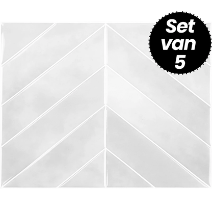 Plaktegels – Glasgow Visgraat - 29 cm x 22,9 cm - Set van 5