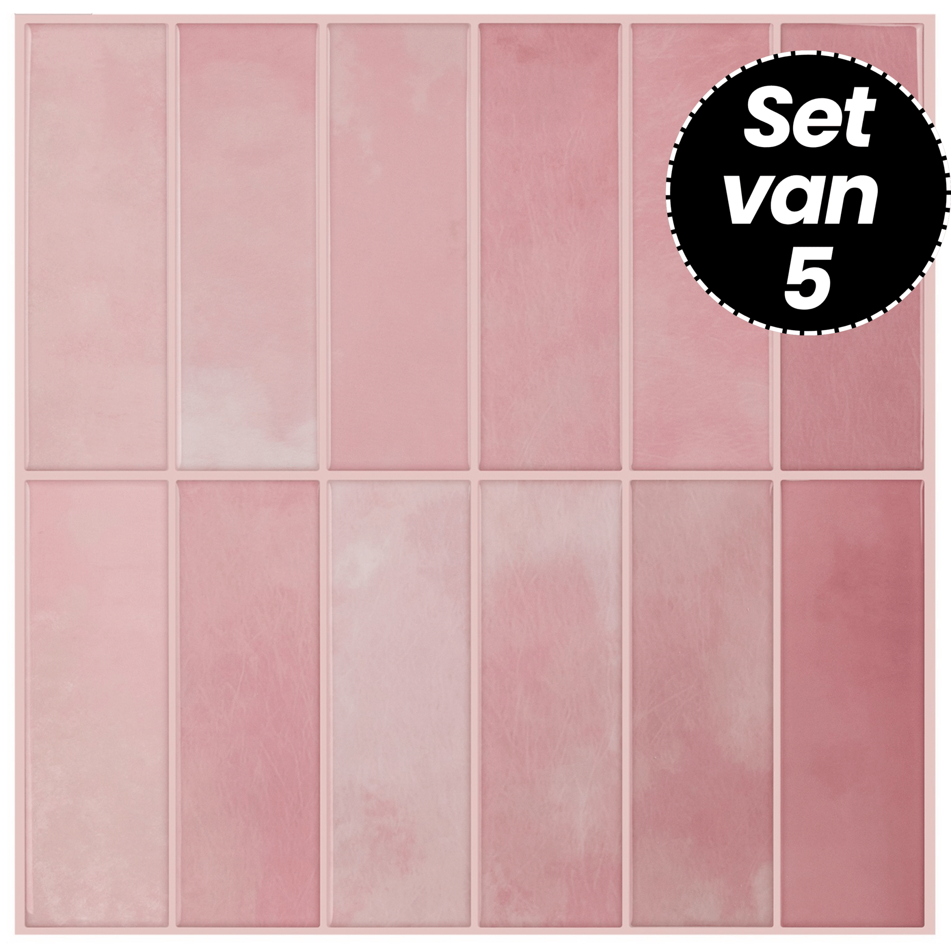 Plaktegels – Cherry Pink - 30,5 x 30,5 cm - Set van 5