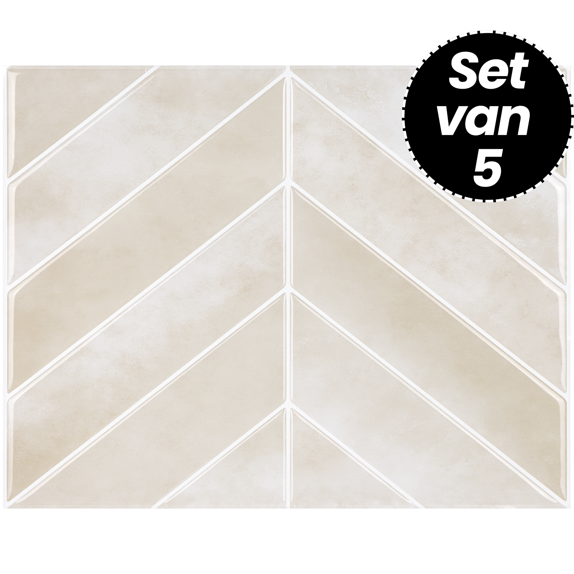 Plaktegels – Sevilla Visgraat - 29 cm x 22,9 cm - Set van 5