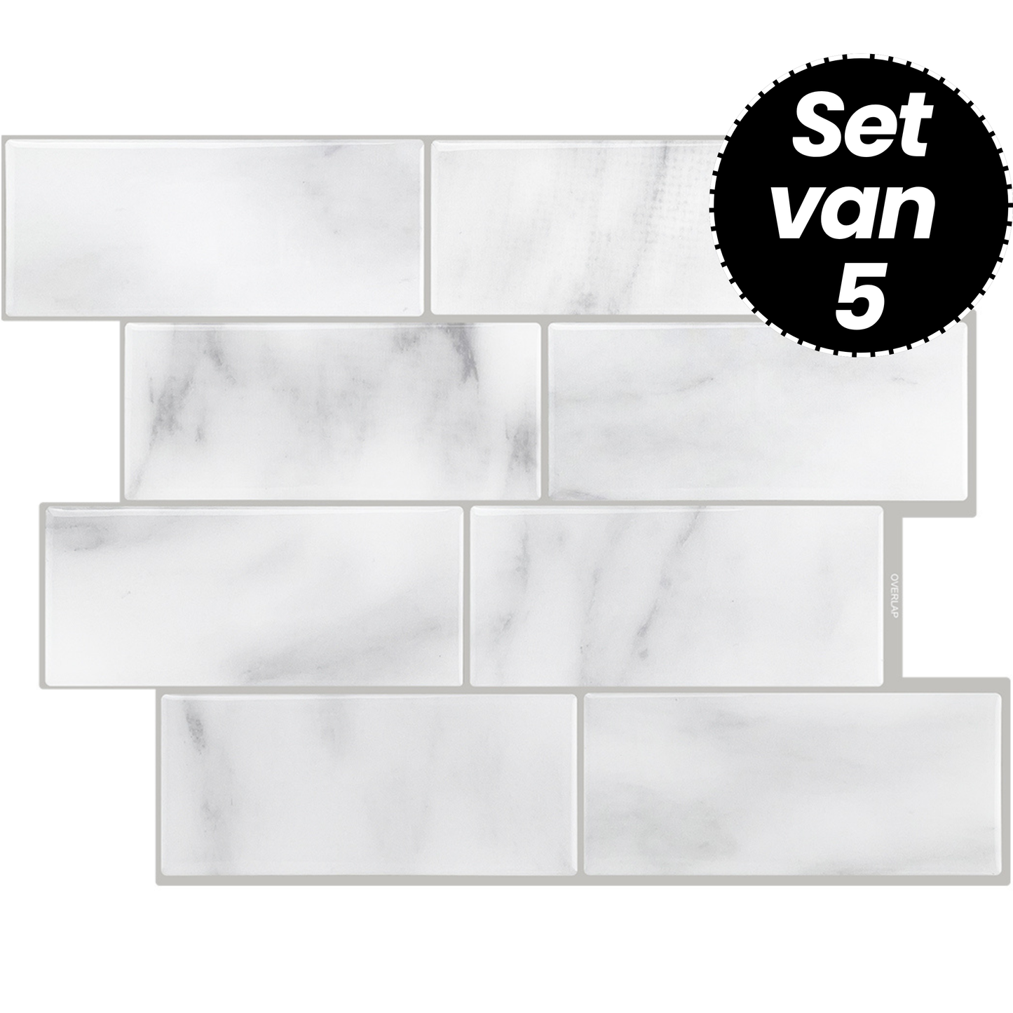 Plaktegels – Marble Madrid - 29,4 x 21,2 cm - Set van 5