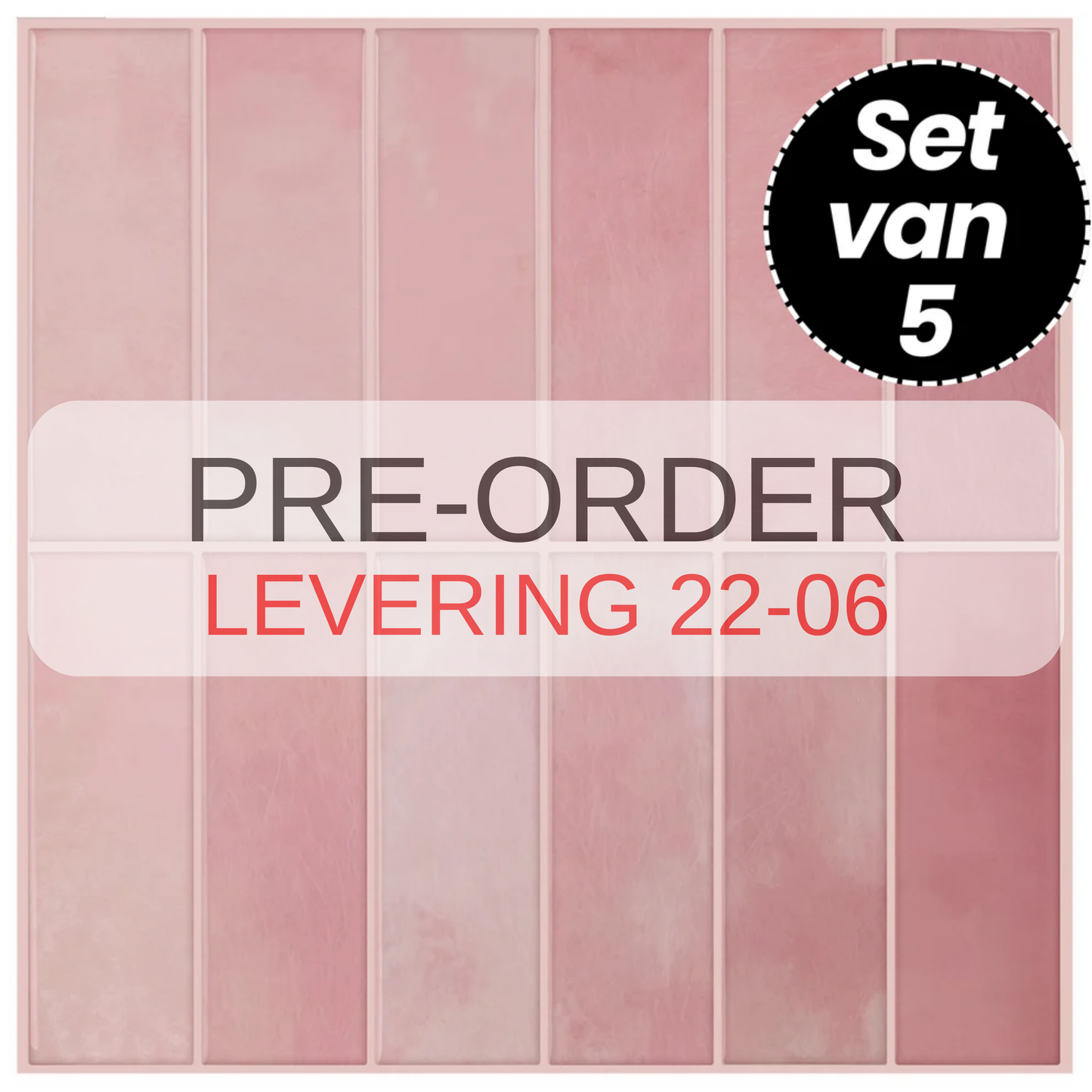 Plaktegels – Cherry Pink - 30,5 x 30,5 cm - Set van 5