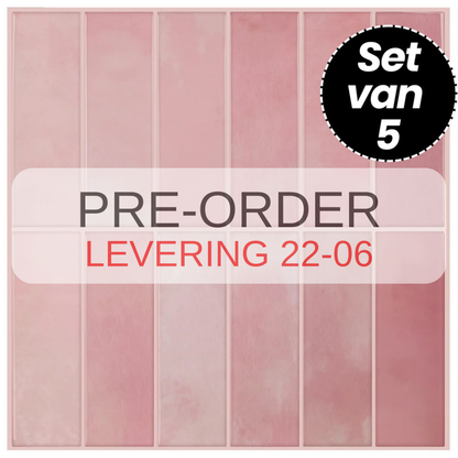 Plaktegels – Cherry Pink - 30,5 x 30,5 cm - Set van 5
