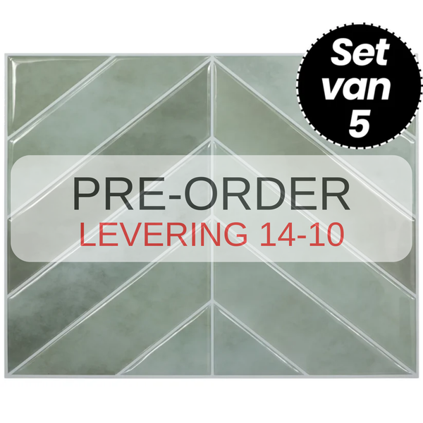 Plaktegels – Rio Visgraat - 29 cm x 22,9 cm - Set van 5