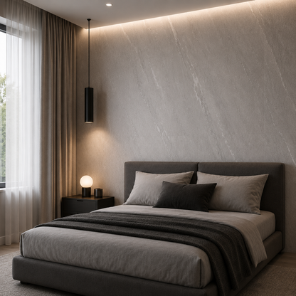 PVC Marmer Plaat - Slate Grey - MAT - 280 x 120 cm