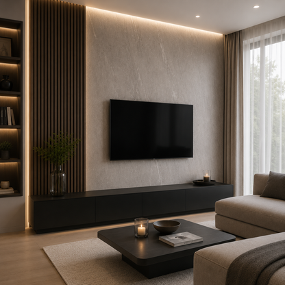 PVC Marmer Plaat - Slate Grey - MAT - 280 x 120 cm