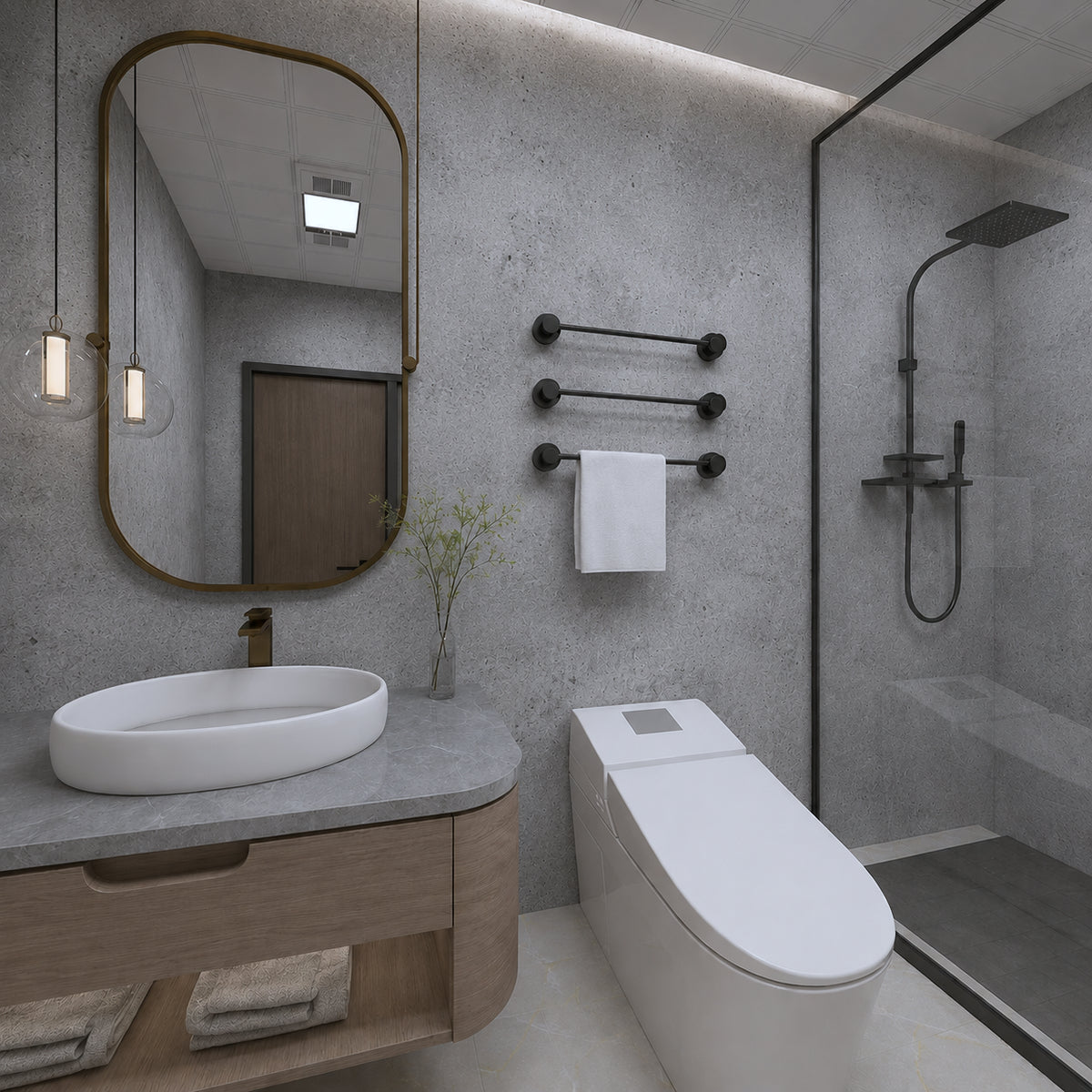 Zelfklevend behang - Light Cement - 60 cm x 10 m - Mat