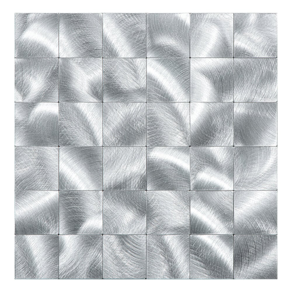 Zelfklevende tegels - Brushed Silver - 30,5 x 30,5 cm