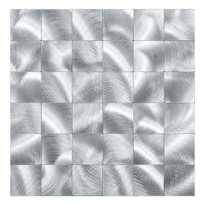 Zelfklevende tegels - Brushed Silver - 30,5 x 30,5 cm