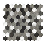 Zelfklevende tegels - Hexagon Mixed Black - 28,8 x 28 cm
