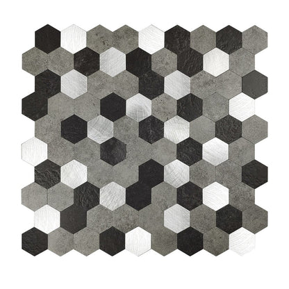 Zelfklevende tegels - Hexagon Mixed Black - 28,8 x 28 cm