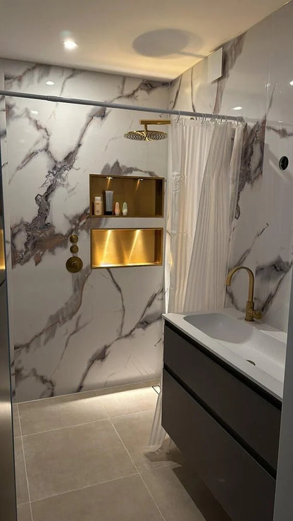 PVC Marmer Plaat - Gold Marmer - Hoogglans - 280 x 120 cm