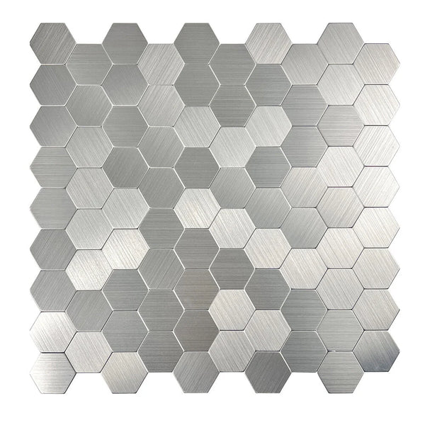 Zelfklevende tegels - Hexagon Silver - 29,1 x 28,6 cm