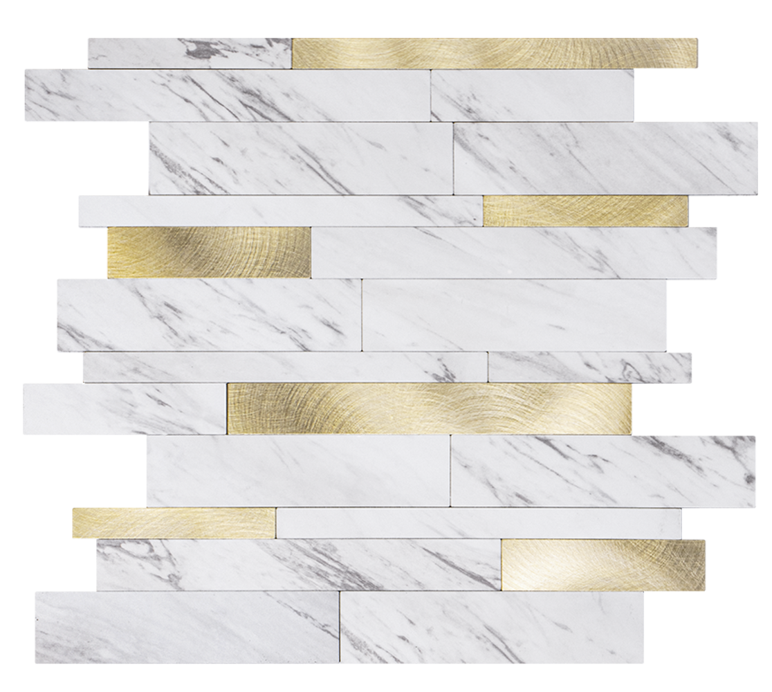 Zelfklevende tegels - Rectangle Gold Marmer - 30,3 x 29,8 cm