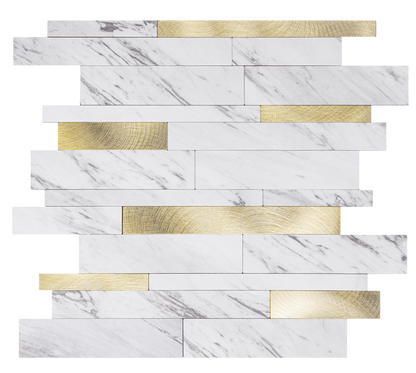 Zelfklevende tegels - Rectangle Gold Marmer - 30,3 x 29,8 cm
