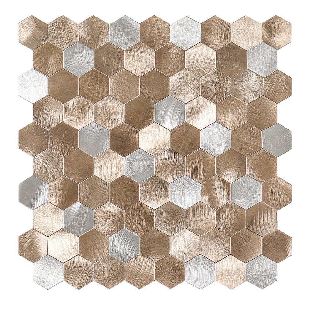 Zelfklevende tegels - Hexagon Mixed Bronze-  29,1 x 28,6 cm