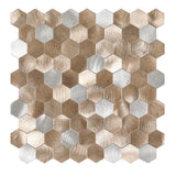 Zelfklevende tegels - Hexagon Mixed Bronze-  29,1 x 28,6 cm