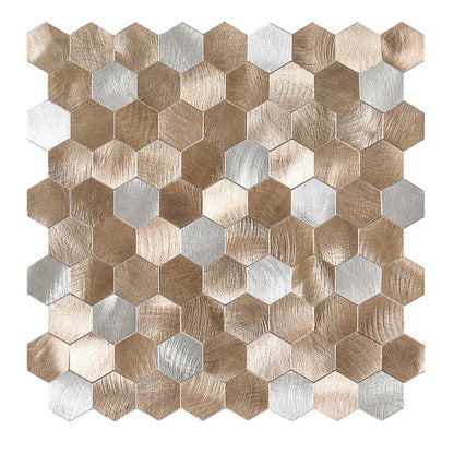 Zelfklevende tegels - Hexagon Mixed Bronze-  29,1 x 28,6 cm