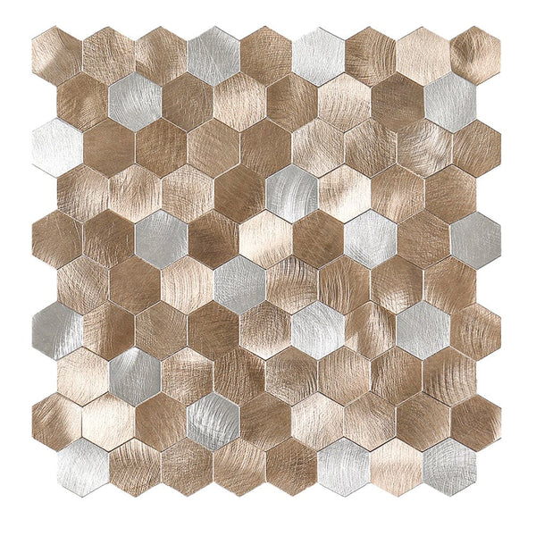 Zelfklevende tegels - Hexagon Mixed Bronze-  29,1 x 28,6 cm