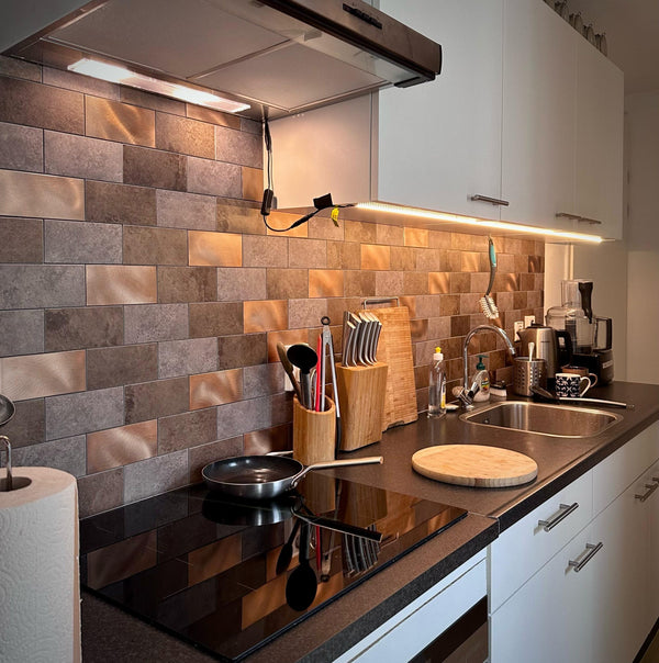 Zelfklevende tegels - Bricked Grey -  30,5 x 30,5 cm - afbeelding 2