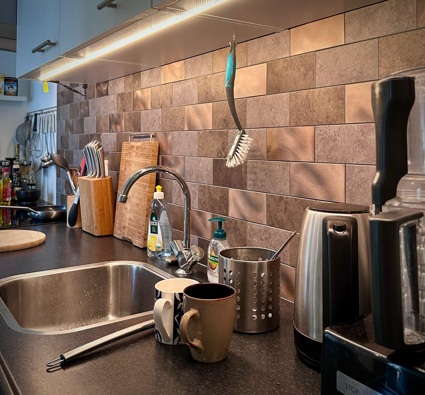 Zelfklevende tegels - Bricked Grey -  30,5 x 30,5 cm - afbeelding 3