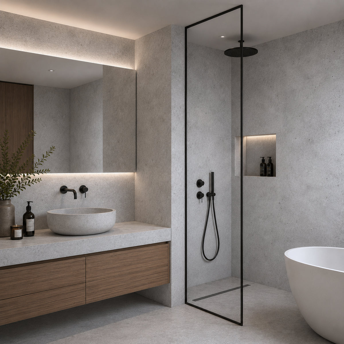 Zelfklevend behang - Light Cement - 60 cm x 10 m - Mat