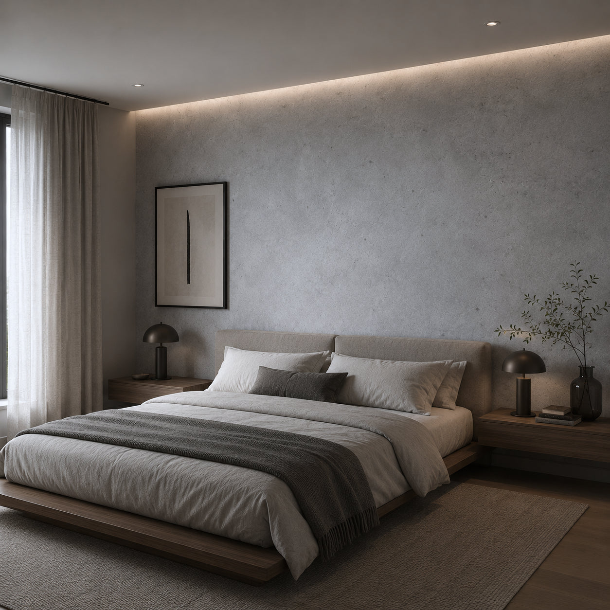 Zelfklevend behang - Light Cement - 60 cm x 10 m - Mat