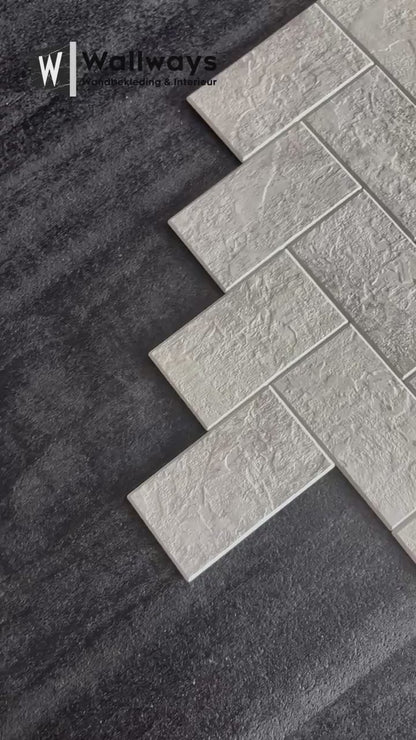 Zelfklevende tegels - Visgraat Taupe Stone - 27,2 x 24 cm