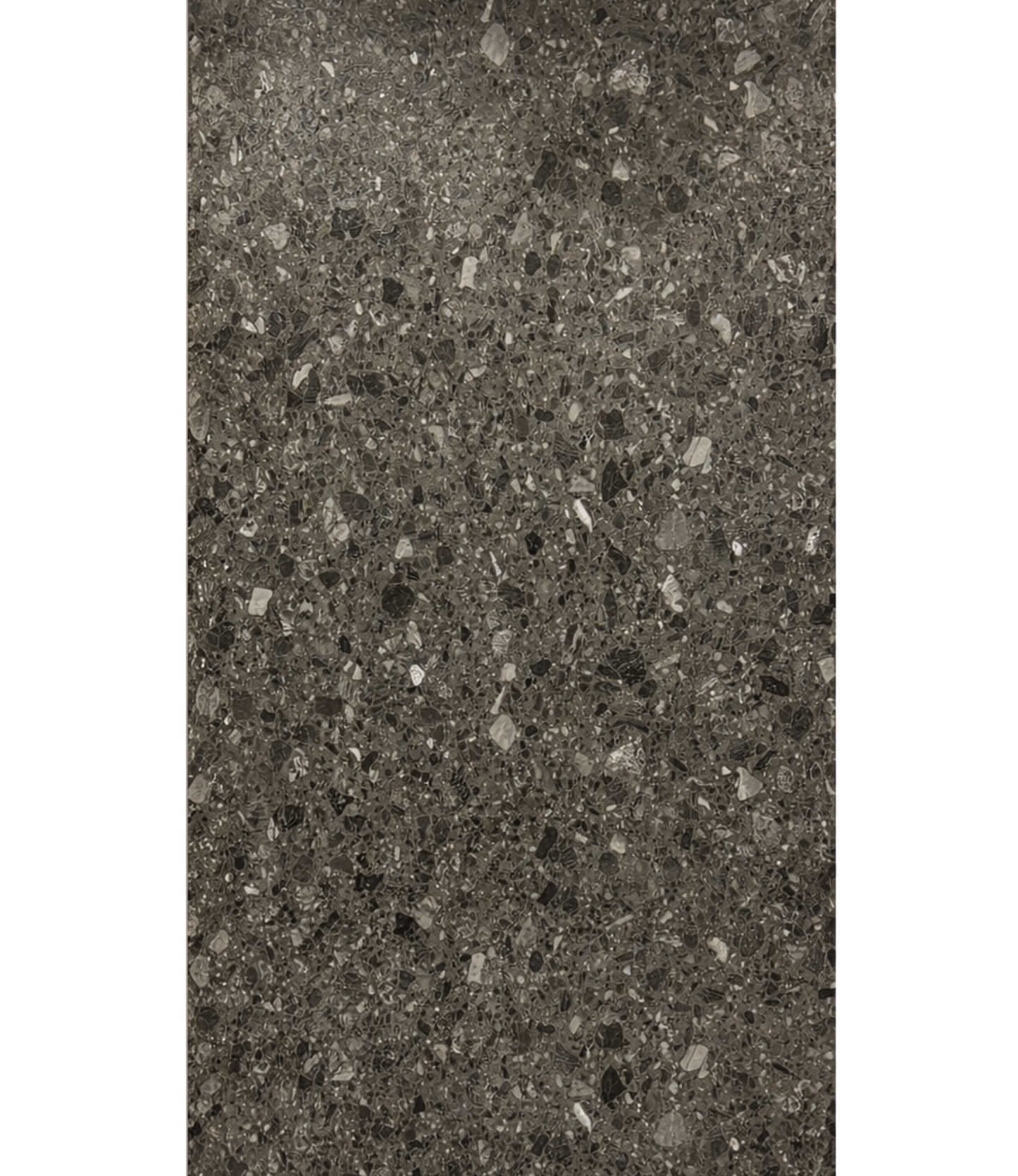 SPC wandpaneel terrazzo donkergrijs mat met fijne steenkorrels geschikt voor badkamer en interieur