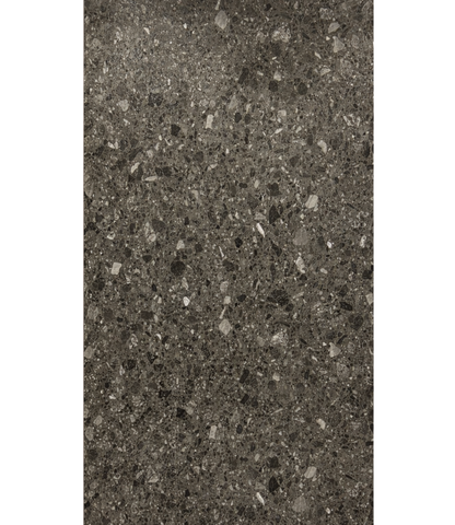 SPC wandpaneel terrazzo donkergrijs mat met fijne steenkorrels geschikt voor badkamer en interieur