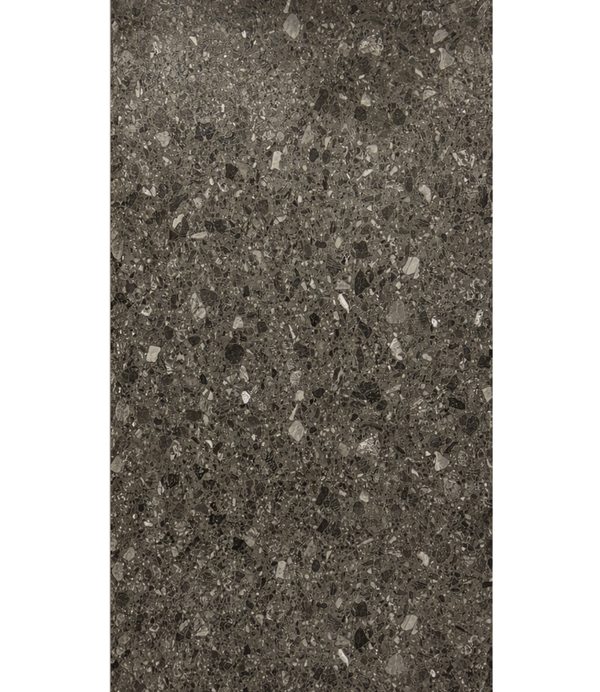 SPC wandpaneel terrazzo donkergrijs mat met fijne steenkorrels geschikt voor badkamer en interieur