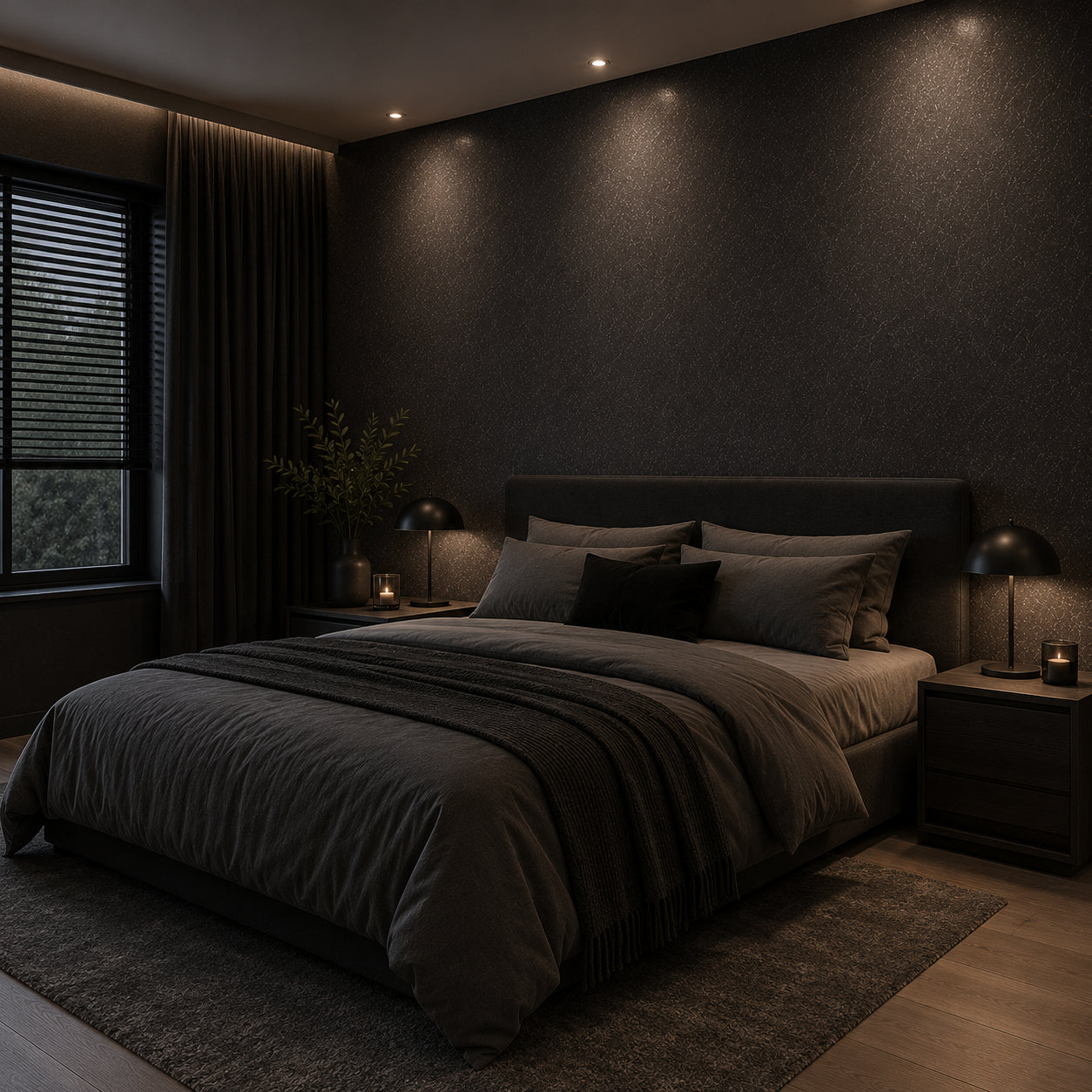 Zelfklevend behang - Black Frost - 60 cm x 10 m - Halfglans