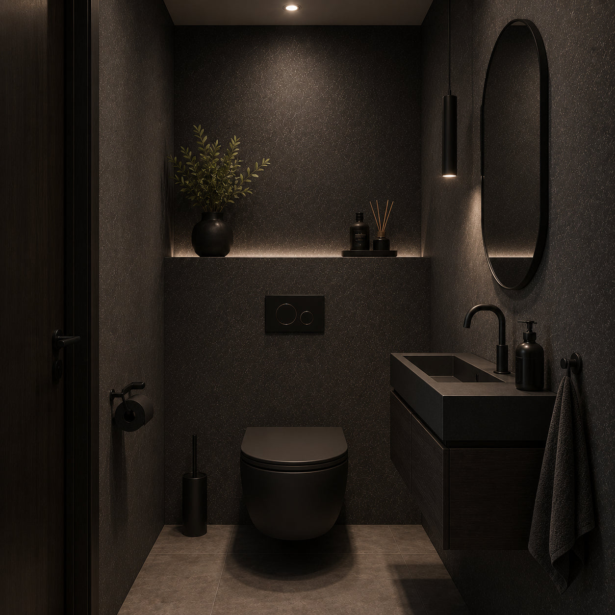 Zelfklevend behang - Black Frost - 60 cm x 10 m - Halfglans
