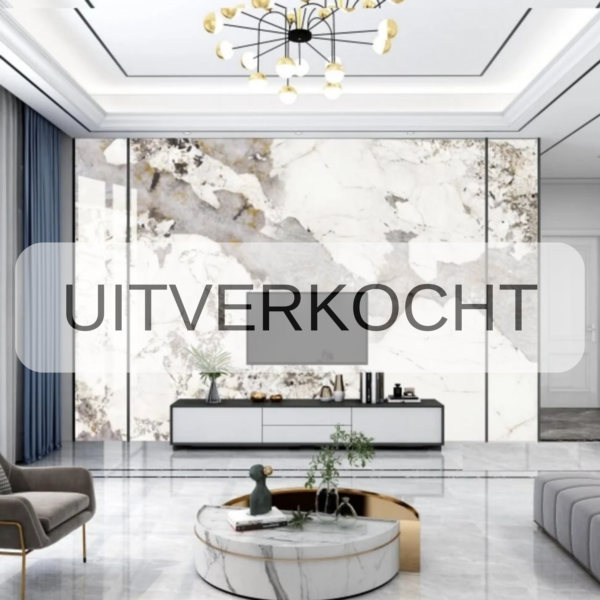 PVC Marmer Plaat - Oxide White Marmer - Bookmatch - 280 x 120 cm