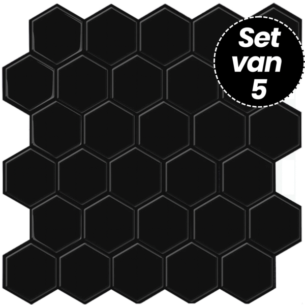 Plaktegels – Manhattan Black - 30,5 x 30,5 cm - Set van 5